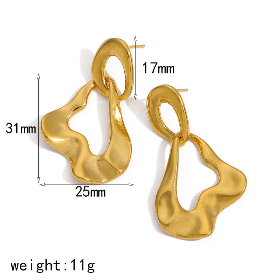 1 Pair Simple Series Daily Geometric 18K Gold Plated Stud Earrings Picture2