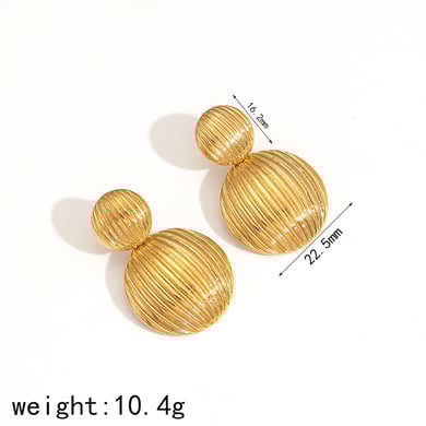 1 Pair Simple Series Casual Geometric 18K Gold Plated Women Stud Earrings h5 Picture2