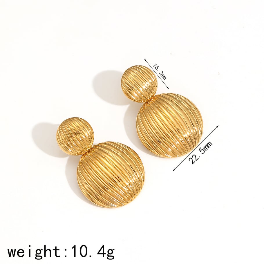 1 Pair Simple Series Casual Geometric 18K Gold Plated Women Stud Earrings Picture2