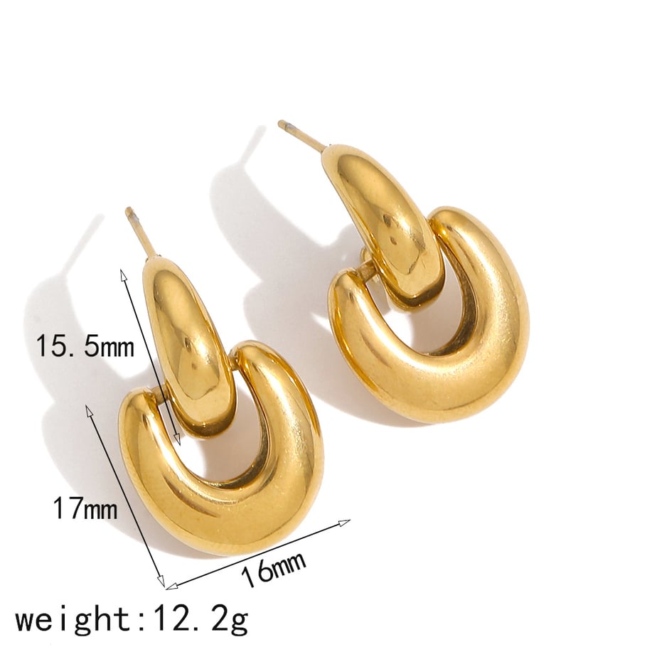 1 Paar geometrische Retro-Ohrstecker der Simple Series, 18 Karat vergoldet Bild2