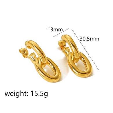 1 Pair Simple Series Simple Geometric 18K Gold Plated Stud Earrings h5 Picture2