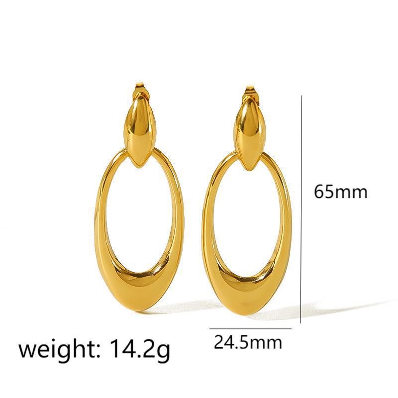 1 Paar Simple Series Einfache unregelmäßige 18 Karat vergoldete Damen-Ohrstecker Bild2