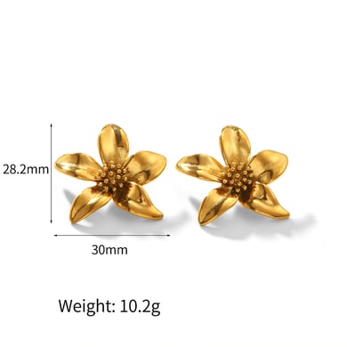 1 Paar Simple Series Sweet Flower Edelstahl 18 Karat vergoldete Damen-Ohrstecker h5 Bild2