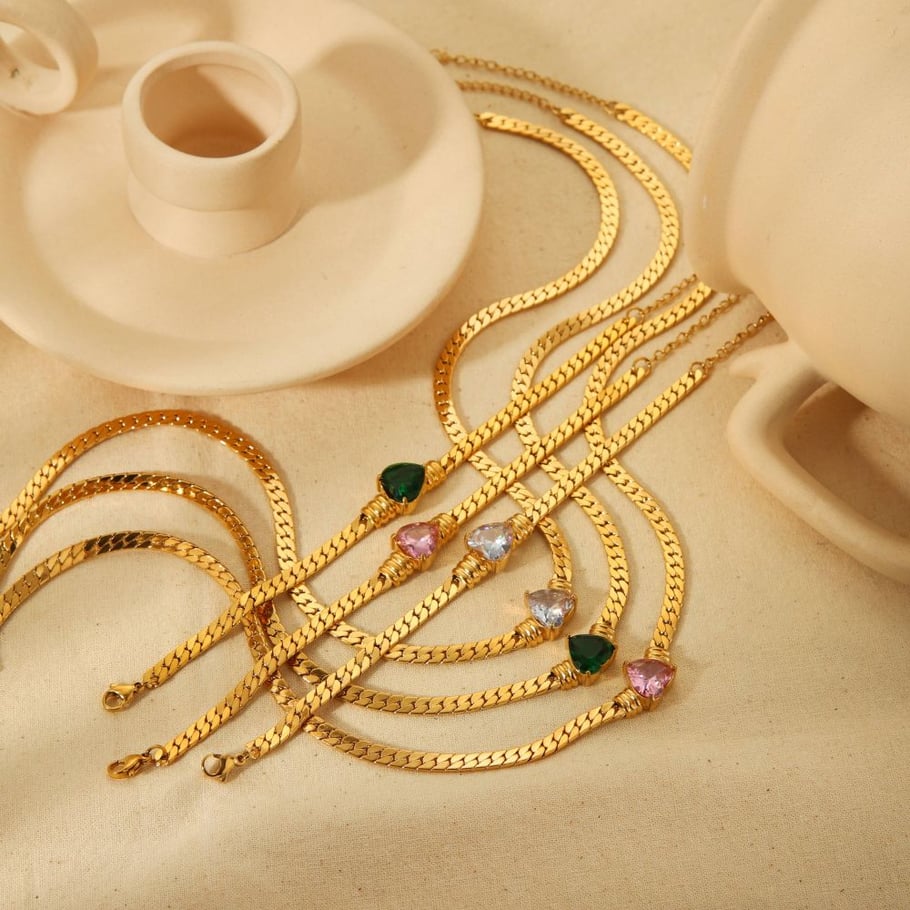 1 Piece Simple Series Daily Geometric 18K Gold Plated Zircon Chain Bracelets Picture2