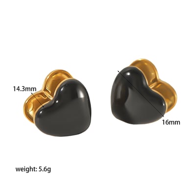 1 Paar Simple Series Sweet Heart Edelstahl 18 Karat vergoldete Damen-Ohrstecker h5 Bild2