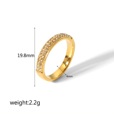 1 schlichter und stilvoller Ring aus 18 Karat vergoldetem Edelstahl mit Diamanten für den Alltag von Damen h5 Bild2
