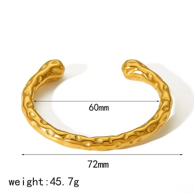 1 piece of classic fashion 18k gold-plated stainless steel lava open bracelet for women jewelry for daily wear h5 Picture2