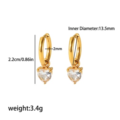 1 pair simple series daily geometric  gold plated zircon women drop earrings h5 Picture2