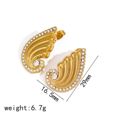1 Pair Classic Series Retro Geometric 18K Gold Plated Artificial Pearl Women Stud Earrings h5 Picture2