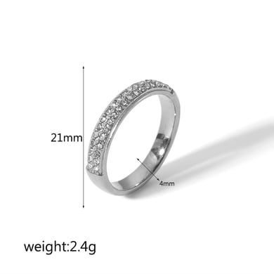 1 schlichter und stilvoller Ring aus 18 Karat vergoldetem Edelstahl mit Diamanten für den Alltag von Damen h5 Bild2