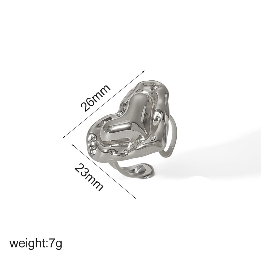 1 Pair 1 pair of exquisite and fashionable  gold-plated stainless steel dot diamond three-dimensional heart earrings for women's daily wear Women Stud Earrings Picture2