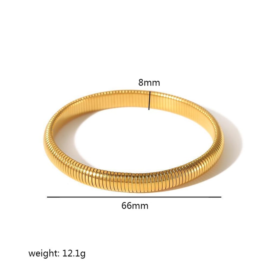 1 piece of European and American style fashion 18k gold-plated stainless steel elastic bracelet for women's jewelry for daily wear Picture2