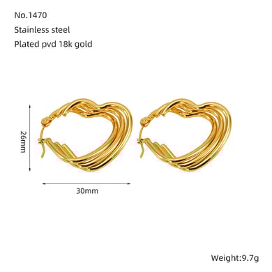 1 Pair Simple Daily Style Irregular Line Shape Titanium Steel 18K Gold Plated Women's Hoop Earrings h5 Picture2