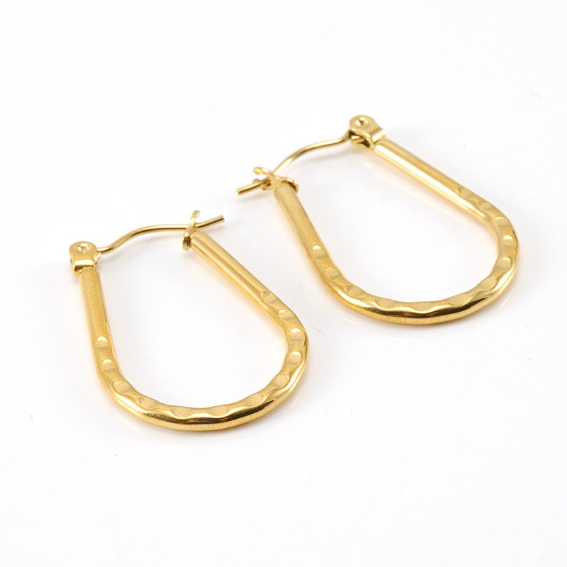 1 Pair Simple Series Simple Geometric Stainless Steel 18K Gold Plated Women Drop Earrings Picture2