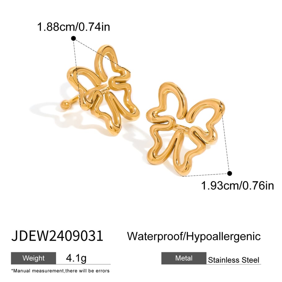 1 Pair Simple Series Elegant Animal Stainless Steel 18K Gold Plated Women Clip-on Earrings Picture2