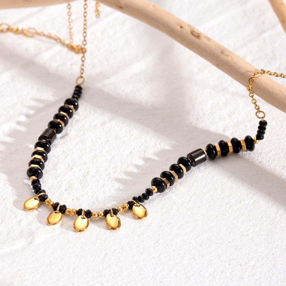 1 Stück Simple Series Casual Geometric Edelstahl 18 Karat vergoldet Kristall Damen Anhänger Halsketten 
