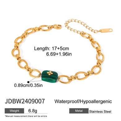 1 Piece Ethnic Series Elegant Geometric Stainless Steel 18K Gold Plated Women Charm Bracelets h5 Picture2