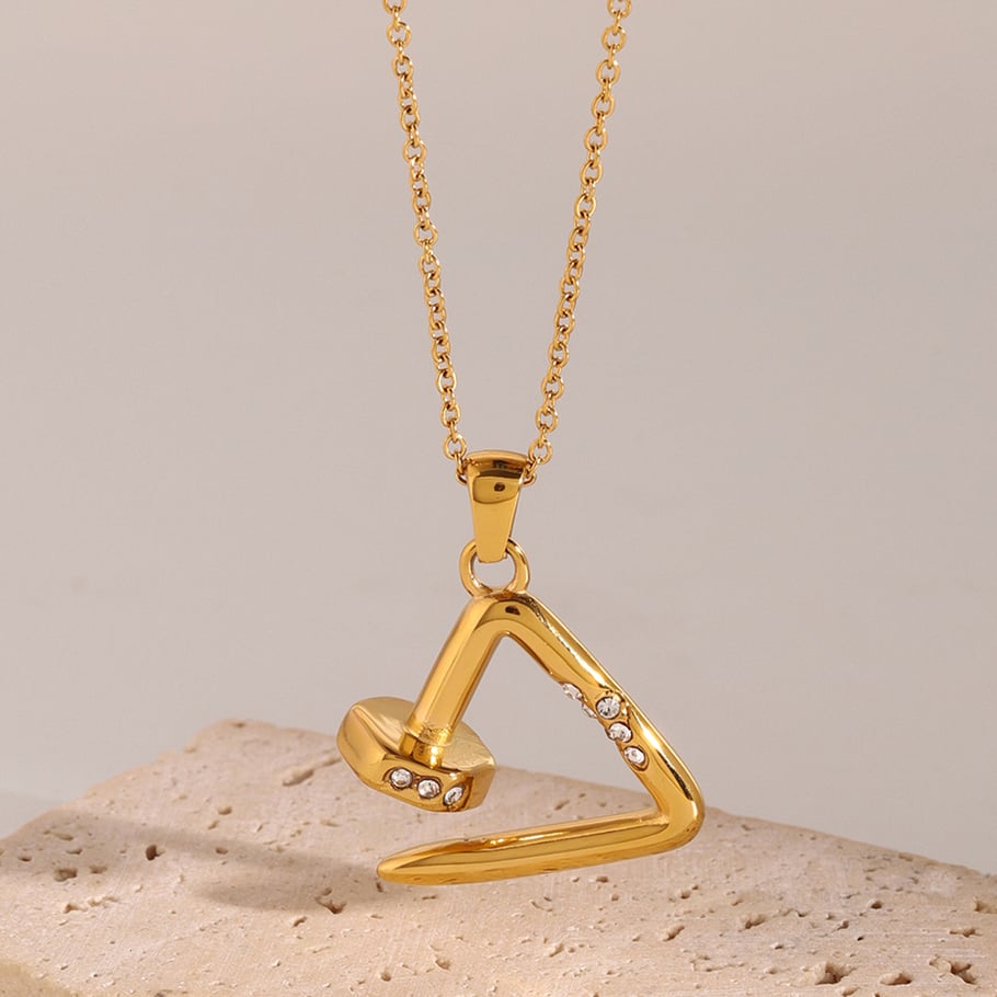 1 Stück Simple Series Casual Geometric Edelstahl 18 Karat vergoldet Damen Anhänger Halsketten 