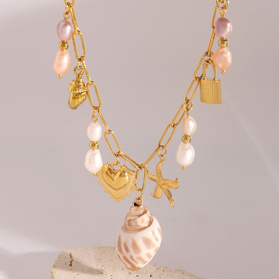 1 Piece Simple Series Vacation Turtle Stainless Steel 18K Gold Plated Women Pendant Necklaces 