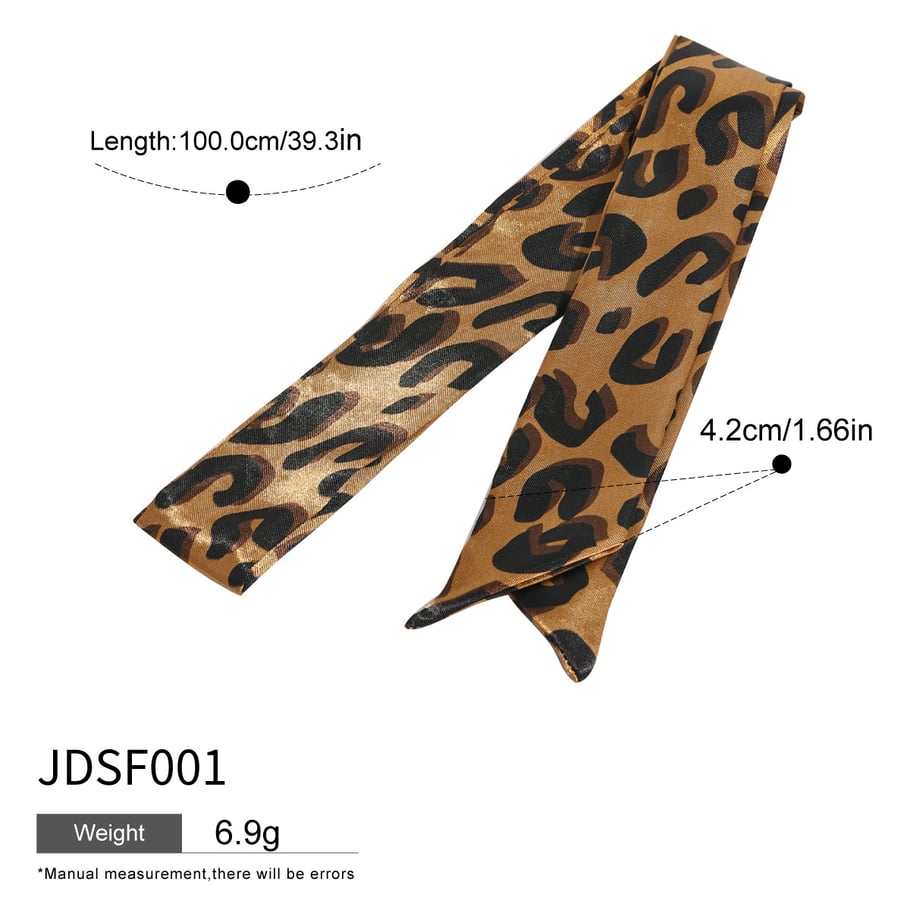 1 Paar Simple Series Klassische Haargummis aus Seide mit Leopardenmuster für Damen Bild2