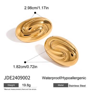 1 Pair Simple Series Simple Geometric Stainless Steel 18K Gold Plated Women Stud Earrings h5 Picture2