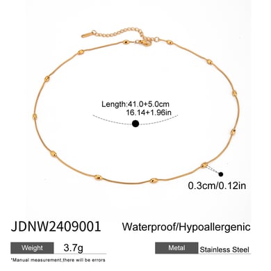 1 Stück Simple Series Einfache geometrische Edelstahl 18 Karat vergoldete Damen-Kettenhalsketten h5 Bild2