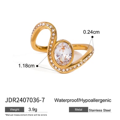 1 Paar Simple Series Tägliche geometrische Edelstahl 18 Karat vergoldet Strass Damen Einzelringe h5 Bild2