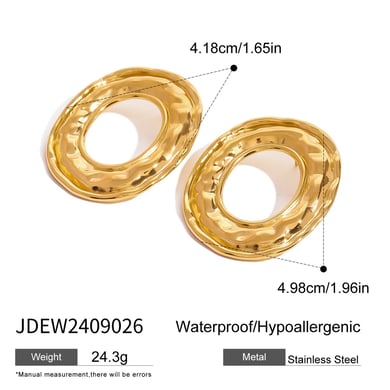 1 Pair Simple Series Simple Geometric Stainless Steel 18K Gold Plated Women Stud Earrings h5 Picture2