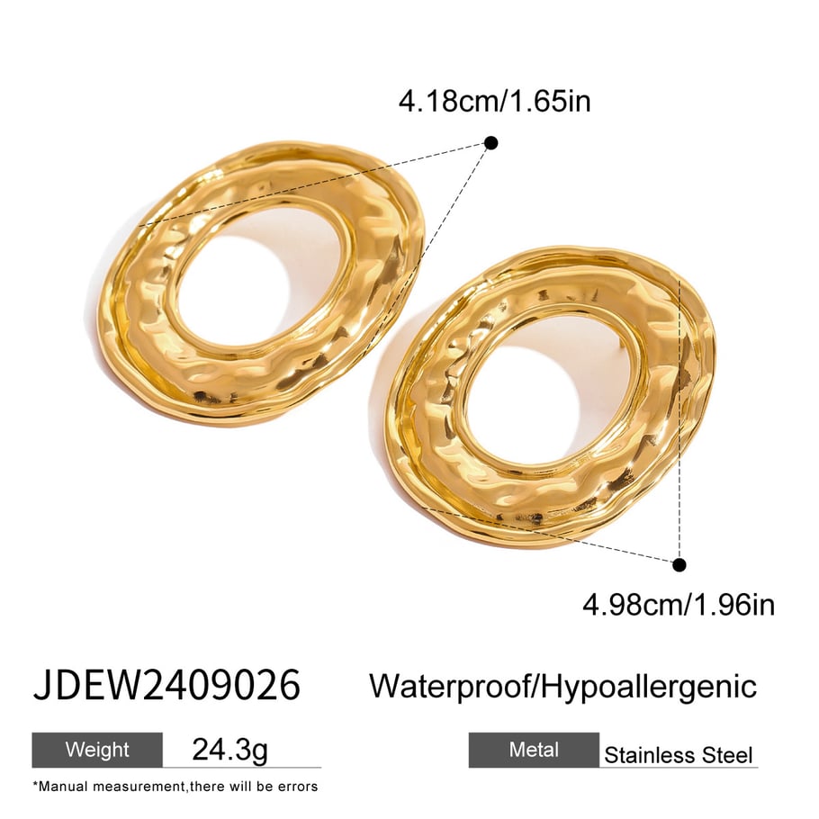 1 Pair Simple Series Simple Geometric Stainless Steel 18K Gold Plated Women Stud Earrings Picture2