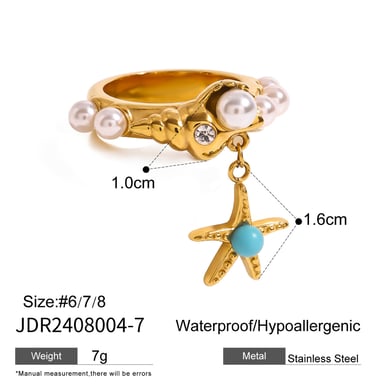 1 Paar Ethnische Serie Retro Schildkröte Edelstahl 18K vergoldet künstliche Perle Frauen Einzelringe h5 Bild2