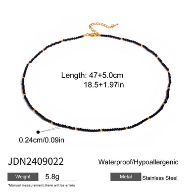 1 Stück Simple Series Elegante Perlen Edelstahl 18 Karat vergoldet Naturstein Damen Perlenketten h5 Bild2