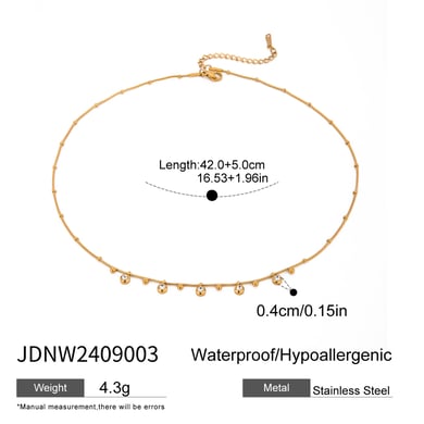 1 Piece Simple Series Daily Geometric Stainless Steel 18K Gold Plated Zircon Women Pendant Necklaces h5 Picture2
