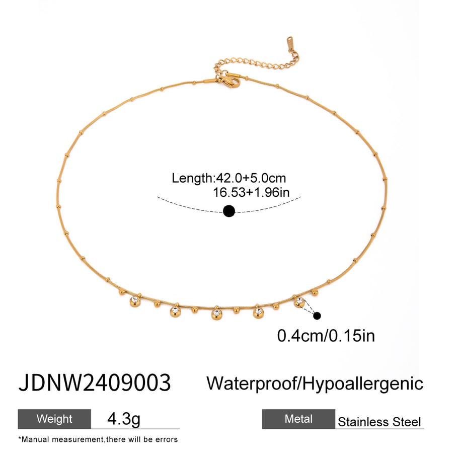 1 Piece Simple Series Daily Geometric Stainless Steel 18K Gold Plated Zircon Women Pendant Necklaces Picture2