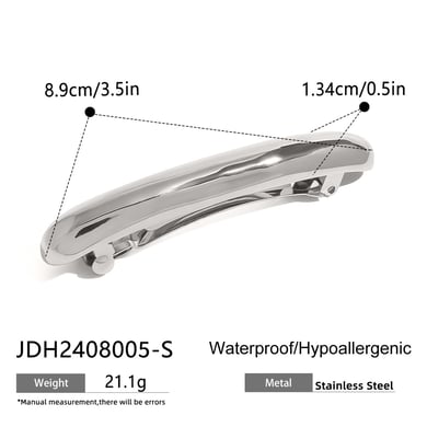 1 par de pinzas para el cabello para mujer, de acero inoxidable chapado en oro de 18 quilates, con diseño geométrico clásico de serie simple h5 Imagen2