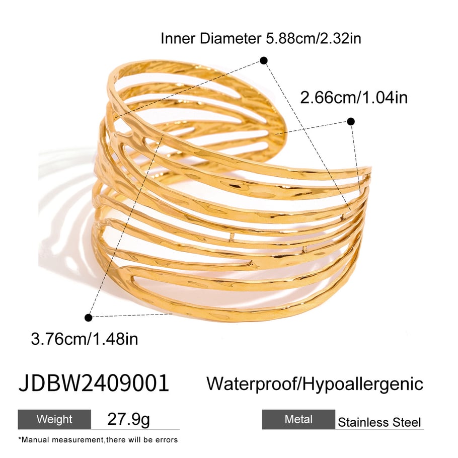 1 Piece Simple Series Simple Geometric Stainless Steel 18K Gold Plated Women Bangles Picture2