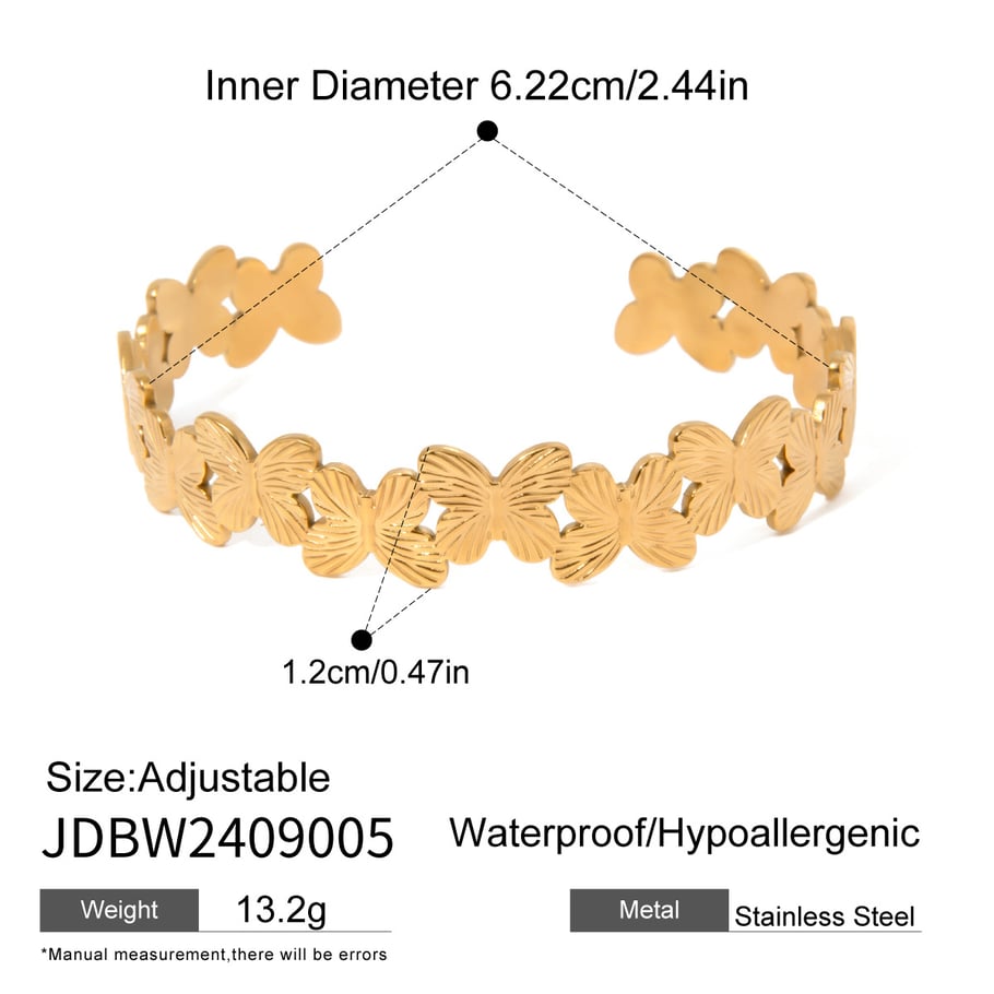 1 Piece Romantic Series Sweet Animal Stainless Steel 18K Gold Plated Women Bangles Picture2
