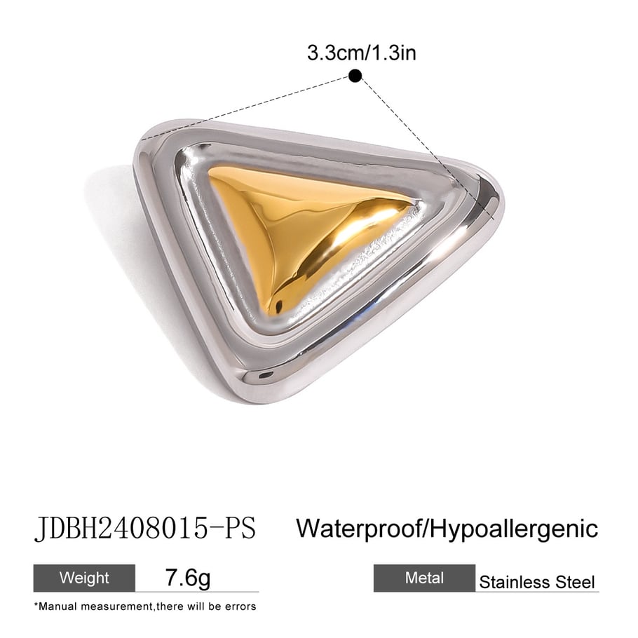 1 Paar einfache Serie lässig geometrische Edelstahl 18 Karat vergoldet Frauen Broschen Bild2