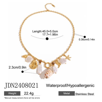 1 Piece Simple Series Vacation Turtle Stainless Steel 18K Gold Plated Artificial Pearl Women Pendant Necklaces h5 Picture2
