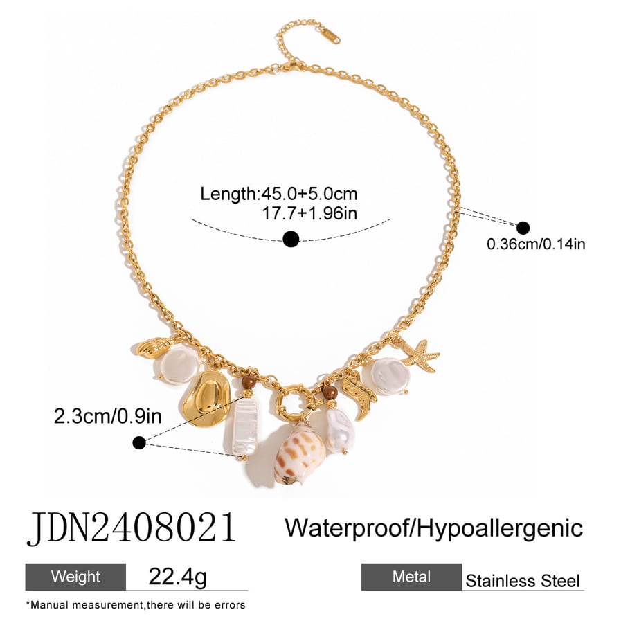 1 Piece Simple Series Vacation Turtle Stainless Steel 18K Gold Plated Artificial Pearl Women Pendant Necklaces Picture2