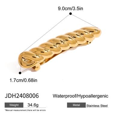 1 Paar Simple Series Klassische geometrische Haarspangen aus Edelstahl mit 18 Karat Vergoldung für Damen h5 Bild2