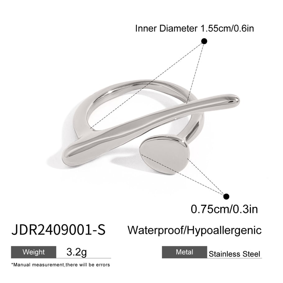 1 Piece Stainless Steel Gold Color Statement Ring Picture2