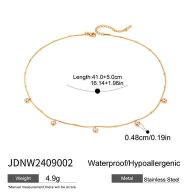 1 Piece Simple Series Casual Geometric Stainless Steel 18K Gold Plated Zircon Women Pendant Necklaces h5 Picture2