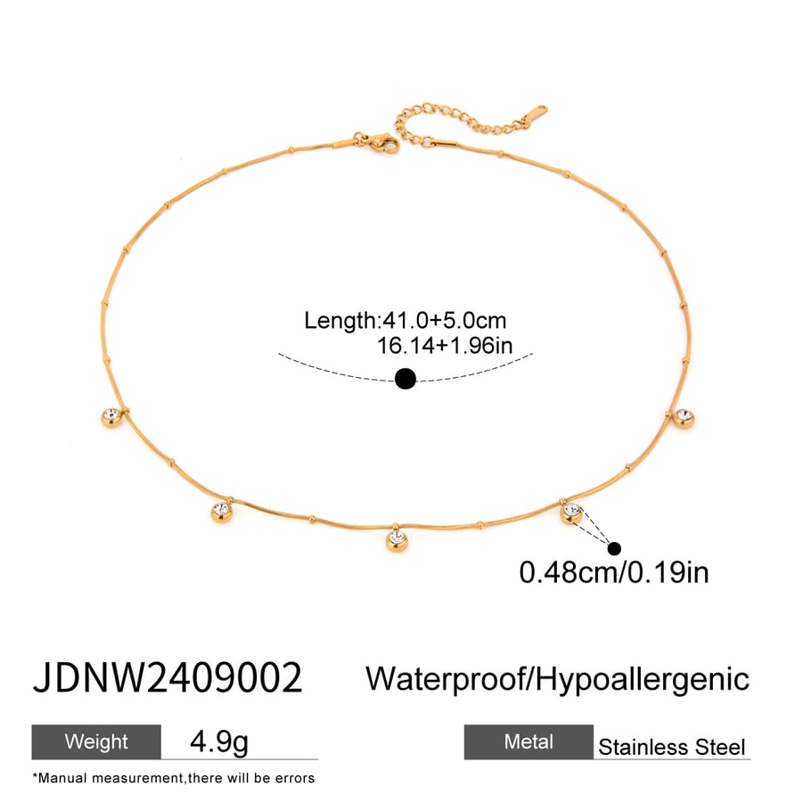 1 Piece Simple Series Casual Geometric Stainless Steel 18K Gold Plated Zircon Women Pendant Necklaces Picture2