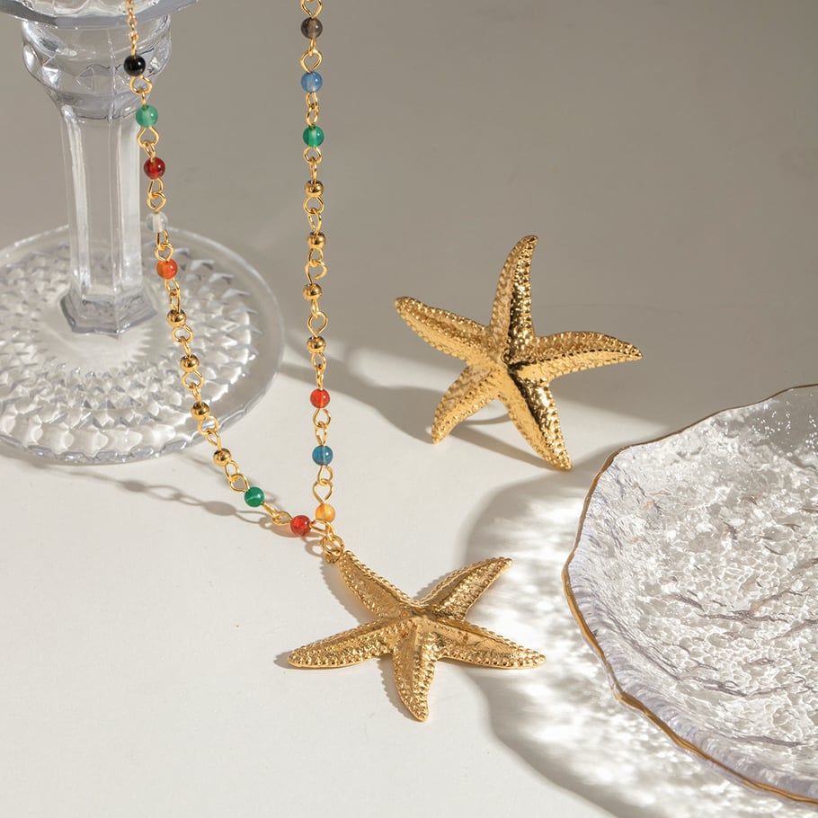 1 Piece Simple Series Vacation Turtle Stainless Steel 18K Gold Plated Women Pendant Necklaces 
