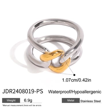 1 Paar Simple Series Simple Twist Edelstahl 18 Karat vergoldet Damen Einzelringe h5 Bild2