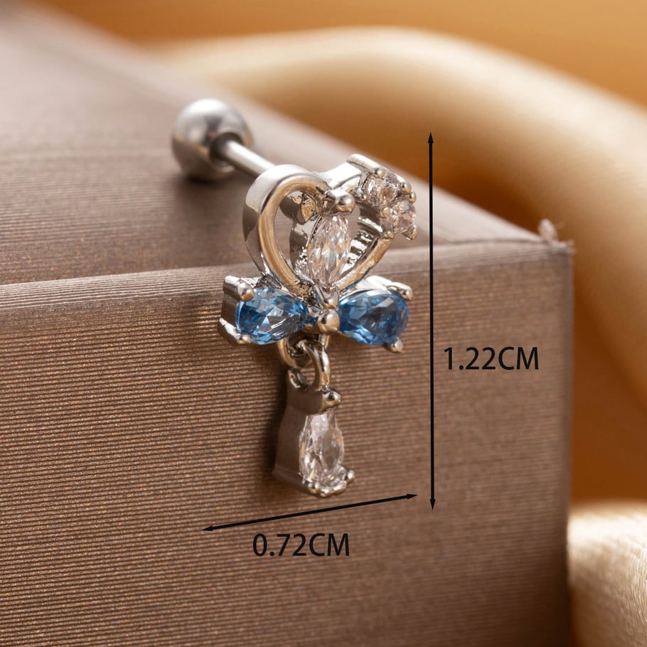 1 Pair Simple Series Simple Heart Titanium Steel No Plating Material Zircon Women Stud Earrings Picture2