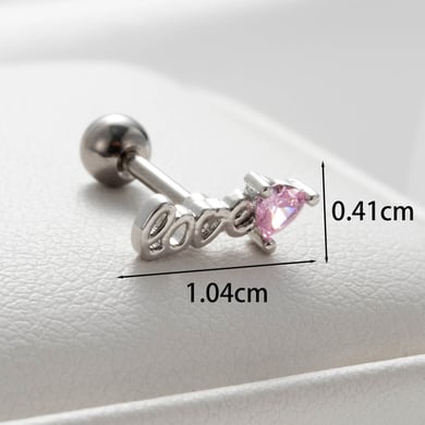 1 Stück Simple Series Daily Heart Titanstahl ohne Beschichtungsmaterial Zirkon Damen Ohrstecker h5 Bild2