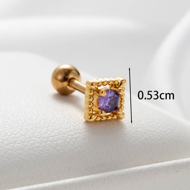 1 Piece Simple Series Simple Flower Titanium Steel No Plating Material Zircon Women Stud Earrings h5 Picture2
