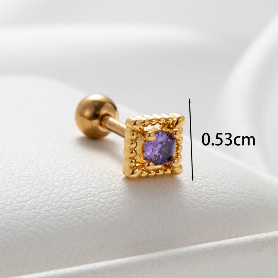 1 Piece Simple Series Simple Flower Titanium Steel No Plating Material Zircon Women Stud Earrings Picture2