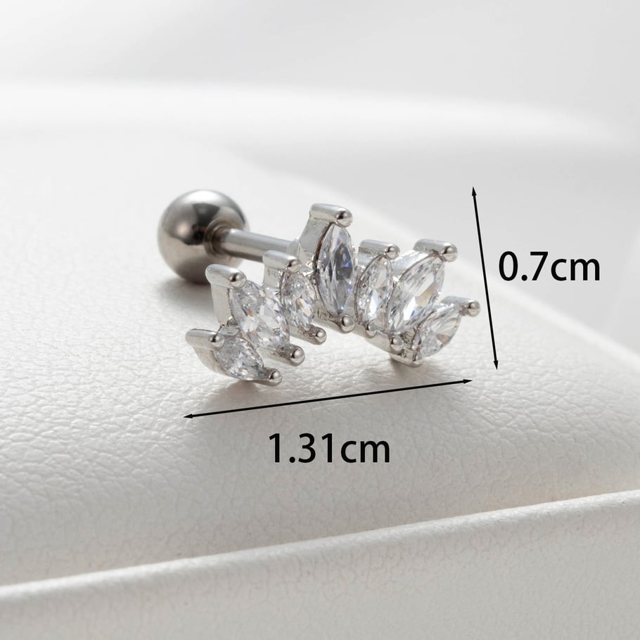 1 Pair Simple Series Simple Animal Titanium Steel No Plating Material Zircon Women Stud Earrings Picture2
